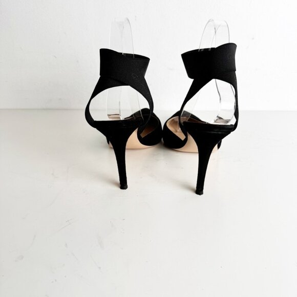 GIANVITO ROSSI Suede Pumps with Crisscross Elastic Strap black size 40 - Picture 4 of 8
